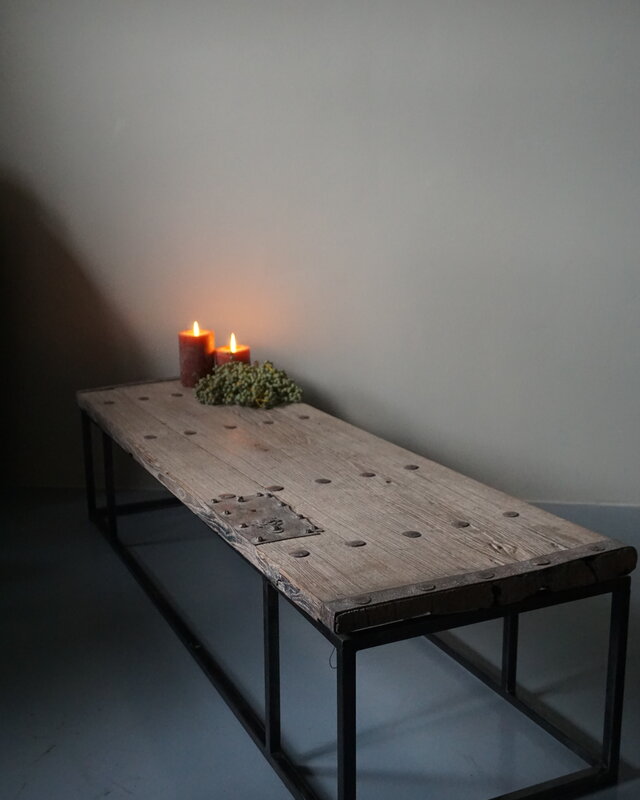 Rene Houtman Salontafel Oud Houten Deur India L172xB50xH38