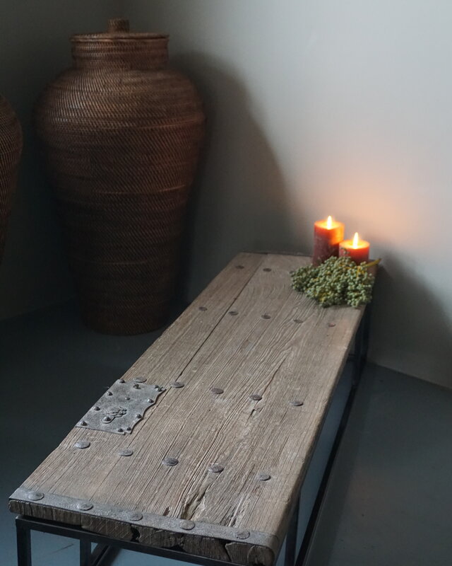 Rene Houtman Salontafel Oud Houten Deur India L172xB50xH38