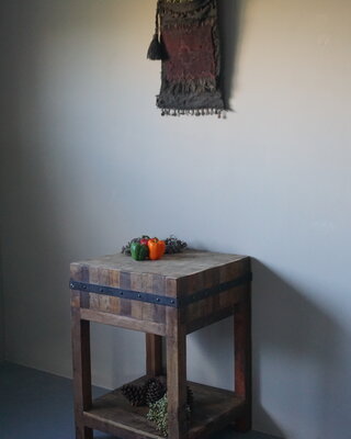 Rene Houtman Hakblok Werktafel Oud Teak H86 x B60 Cm