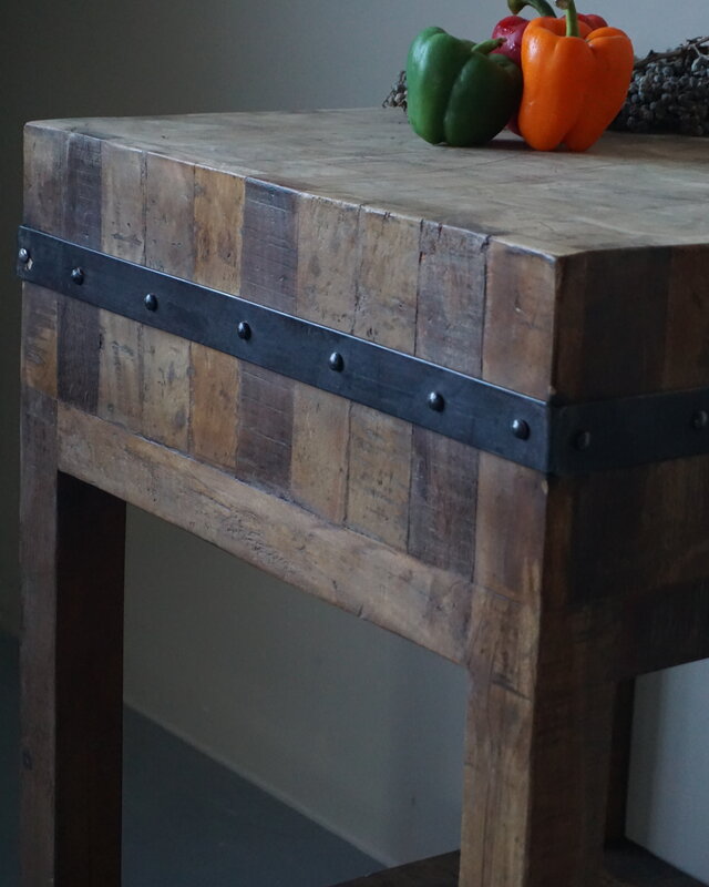 Rene Houtman Hakblok Werktafel Oud Teak H86 x B60 Cm