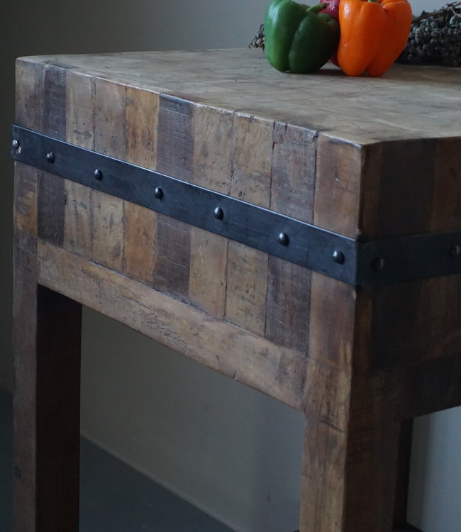 Rene Houtman Hakblok Werktafel Oud Teak H86 x B60 Cm