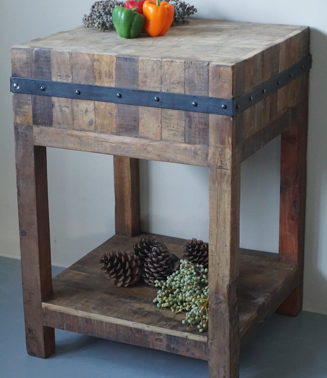 Rene Houtman Hakblok Werktafel Oud Teak H86 x B60 Cm