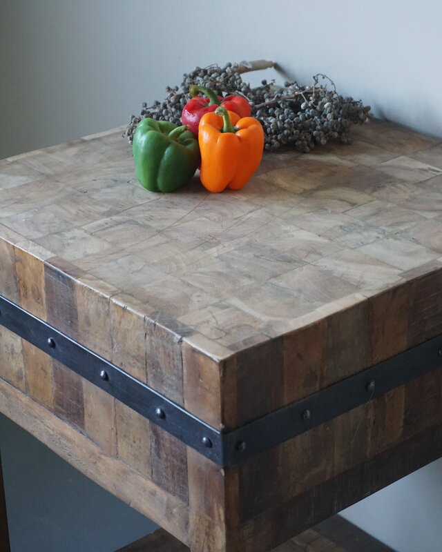Rene Houtman Hakblok Werktafel Oud Teak H86 x B60 Cm
