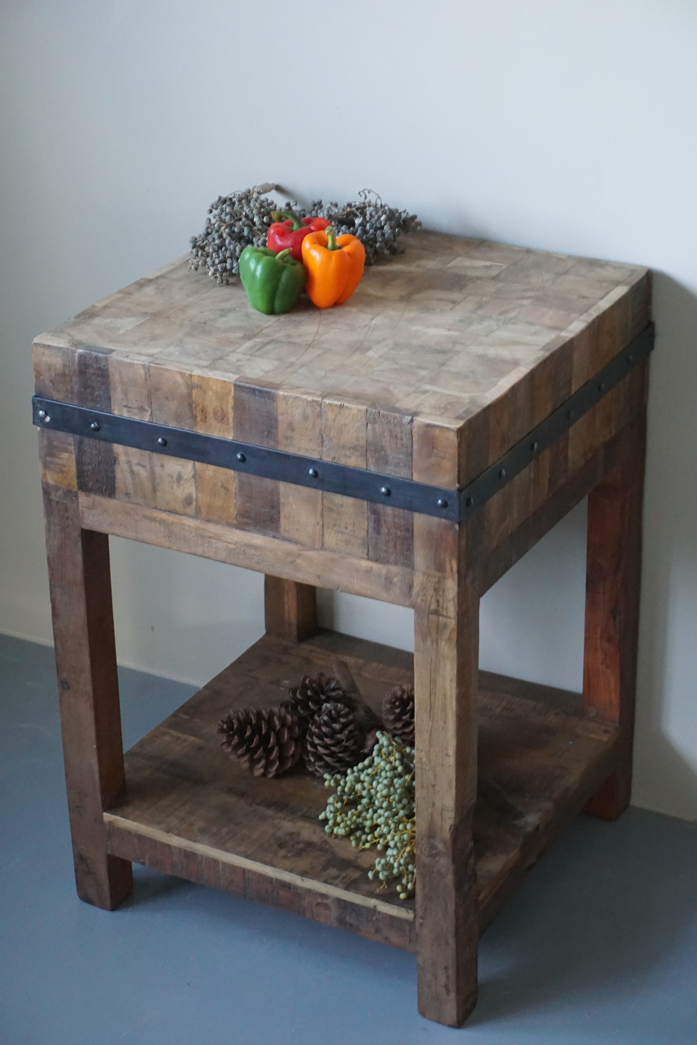 Rene Houtman Hakblok Werktafel Oud Teak H86 x B60 Cm