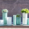 Cilinder Vaas Klein | Groen/Wit | H25xD6,5 cm