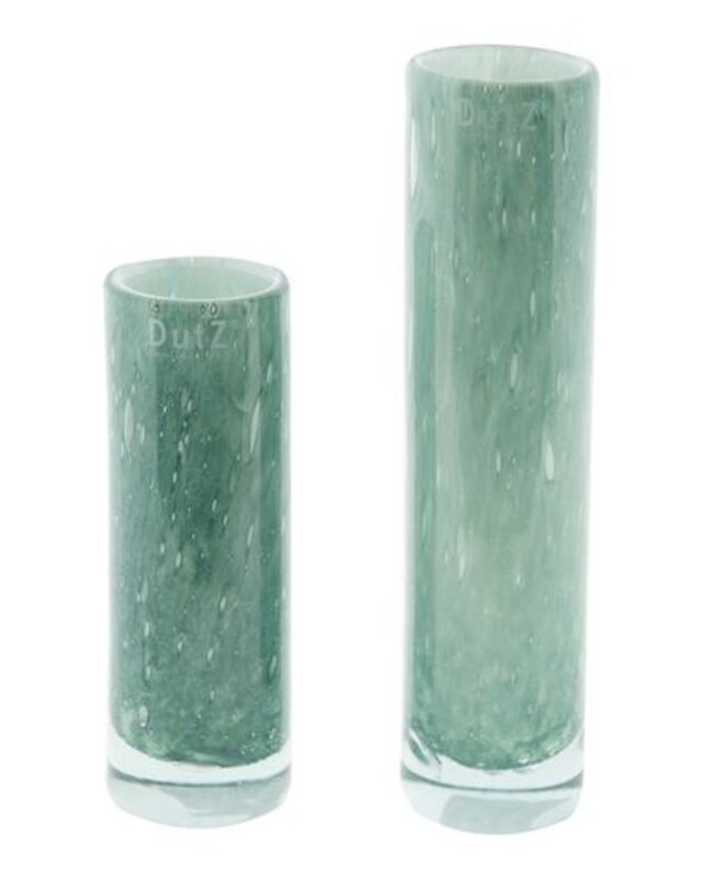 DutZ Cilinder Vaas Klein | Groen/Wit | H25xD6,5 cm