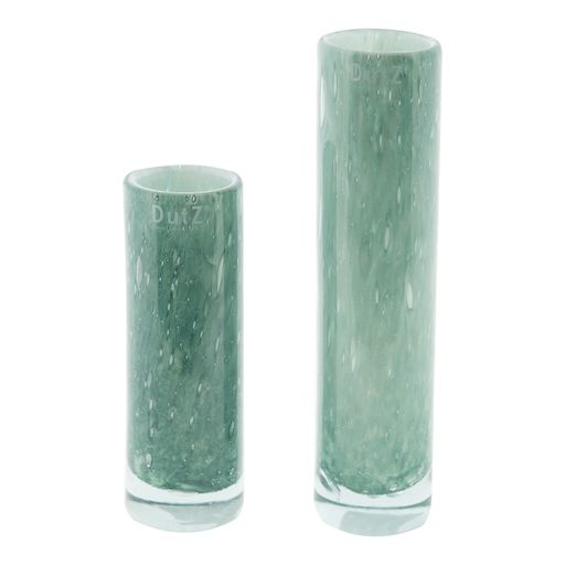 DutZ Cilinder Vaas Klein | Groen/Wit | H25xD6,5 cm