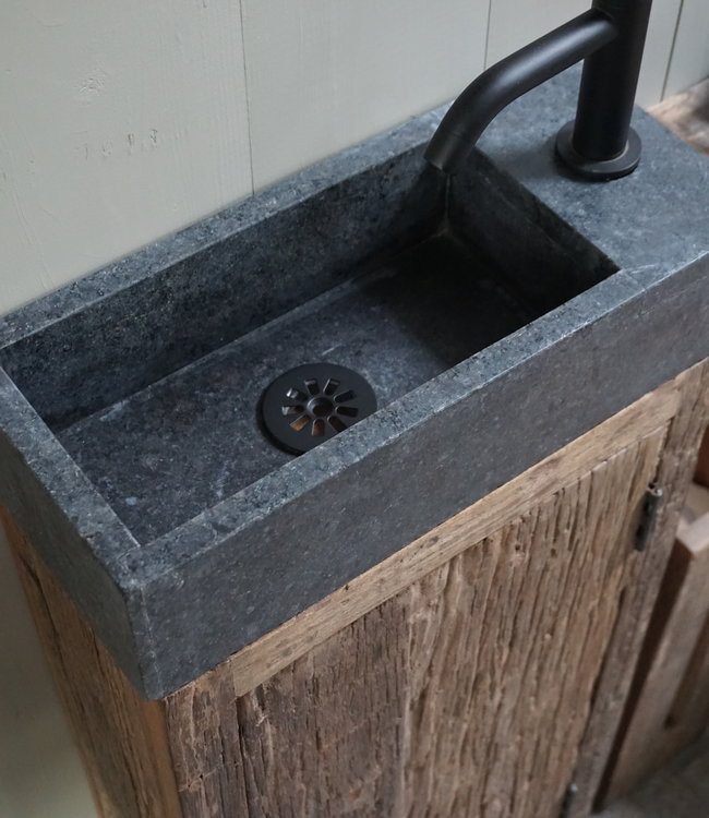 Rene Houtman Toiletmeubel Oud Hout - Unique - Fontein Graniet