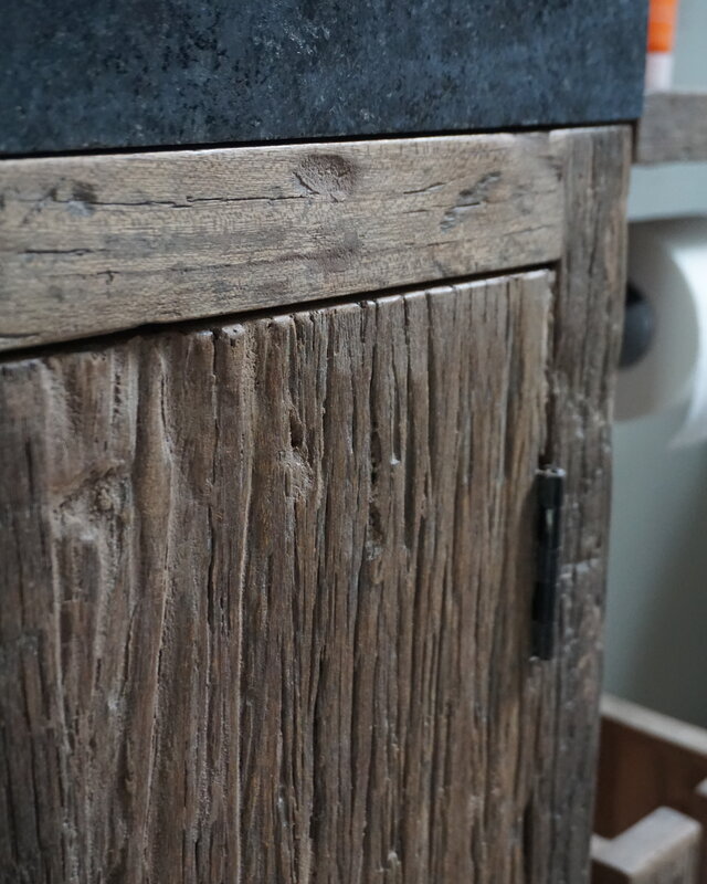 Rene Houtman Toiletmeubel Oud Hout - Unique - Fontein Graniet