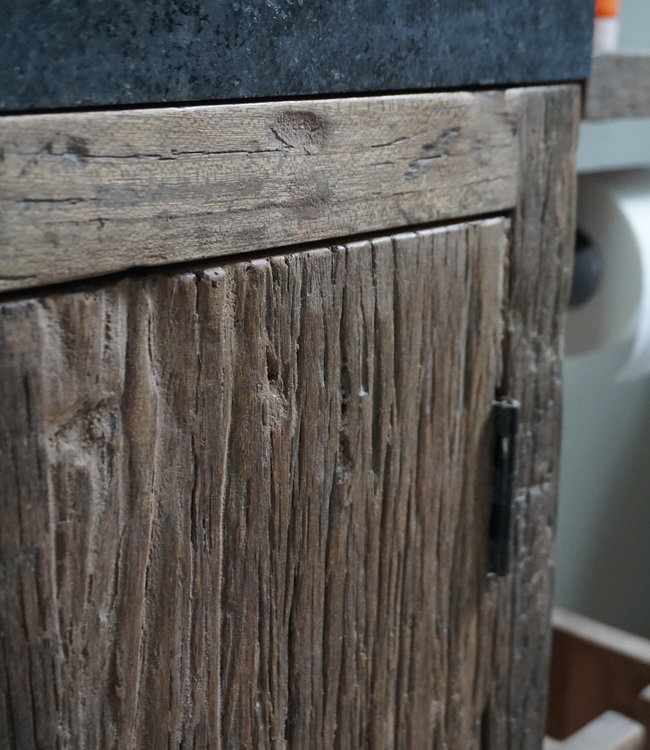 Rene Houtman Toiletmeubel Oud Hout - Unique - Fontein Graniet