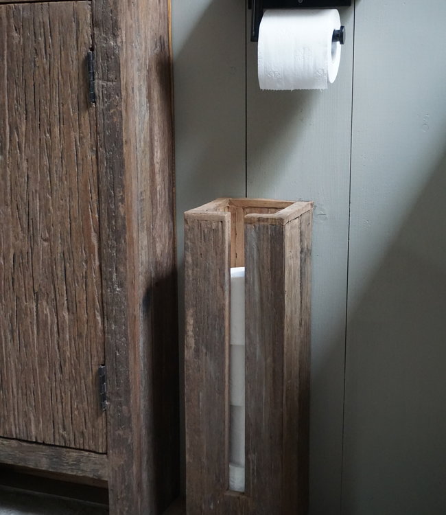 Rene Houtman Toiletrol Dispenser Unique Oud Hout - 5 Rollen
