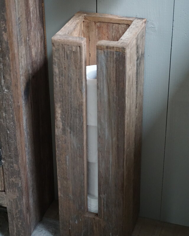 Rene Houtman Toiletrol Dispenser Unique Oud Hout - 5 Rollen