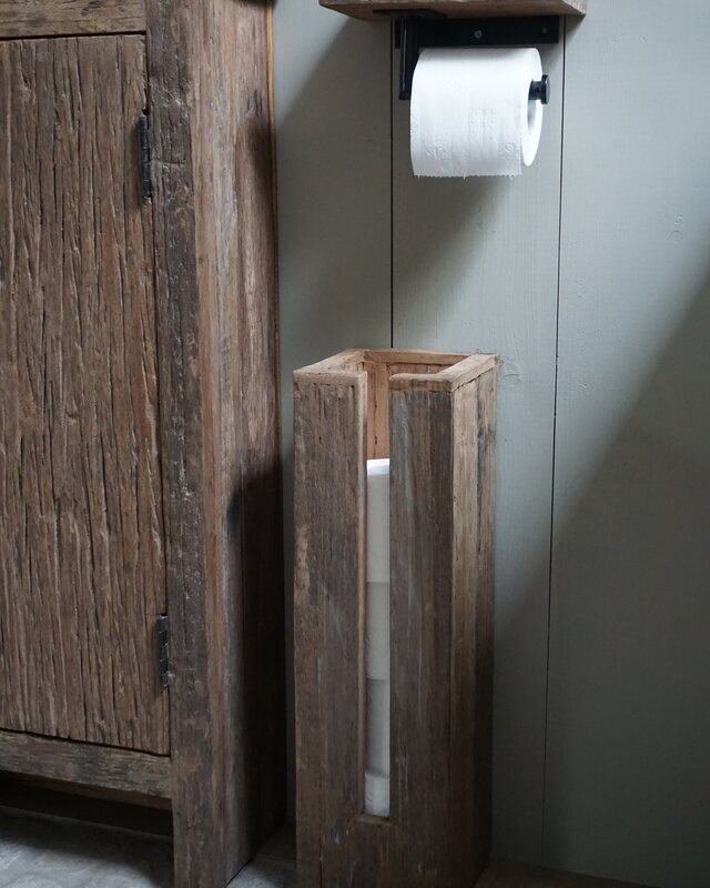 Rene Houtman Toiletrolhouder Enkel - Oud Hout Unique Plank