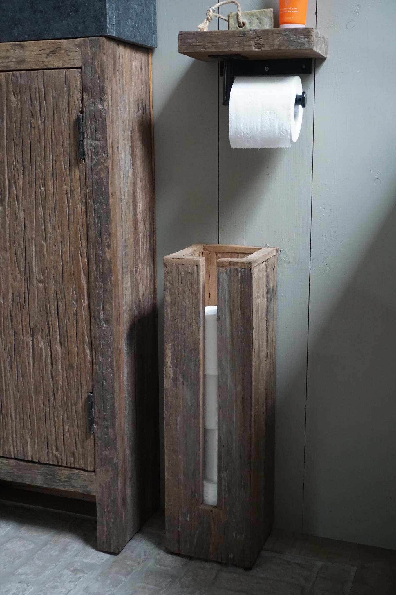 Rene Houtman Toiletrolhouder Enkel - Oud Hout Unique Plank