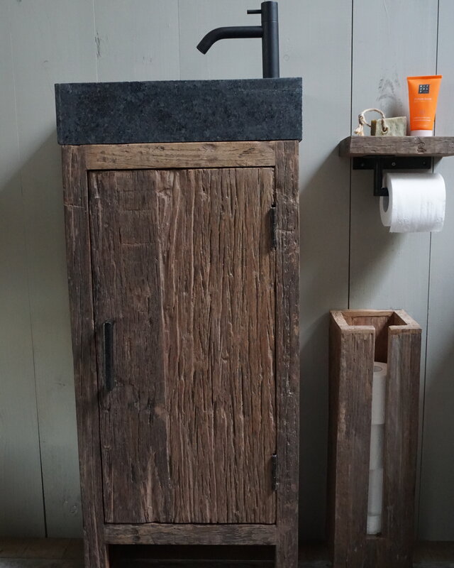 Rene Houtman Toiletrolhouder Enkel - Oud Hout Unique Plank