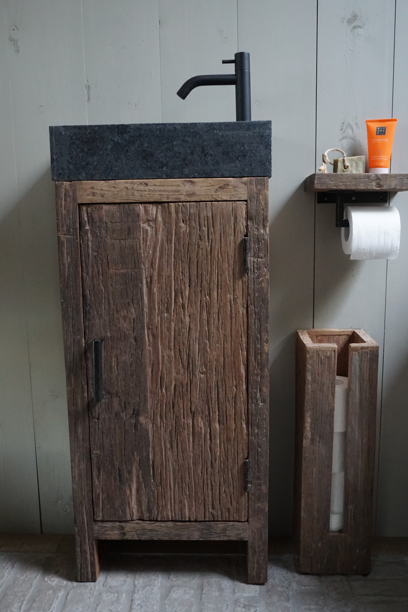 Rene Houtman Toiletrolhouder Enkel - Oud Hout Unique Plank