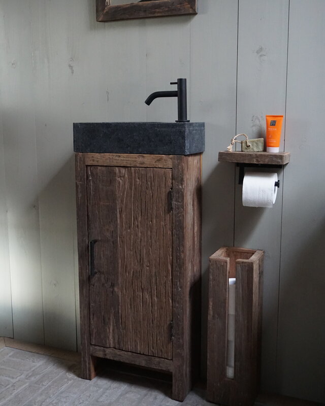 Rene Houtman Toiletrolhouder Enkel - Oud Hout Unique Plank