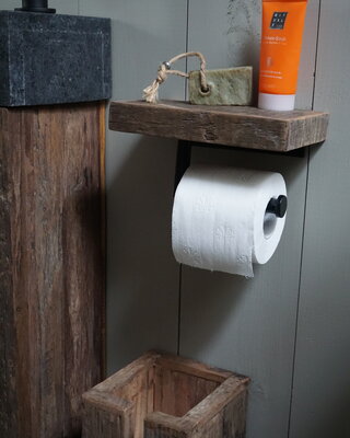 Rene Houtman Toiletrolhouder Enkel - Oud Hout Unique Plank