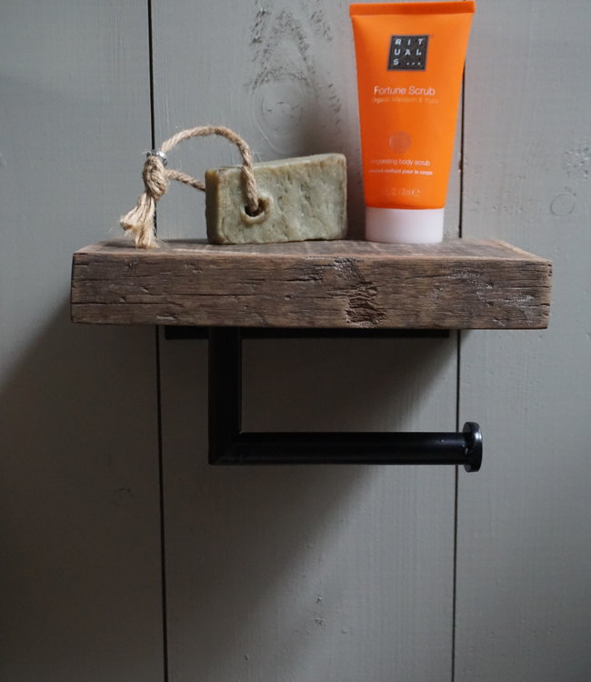 Rene Houtman Toiletrolhouder Enkel - Oud Hout Unique Plank