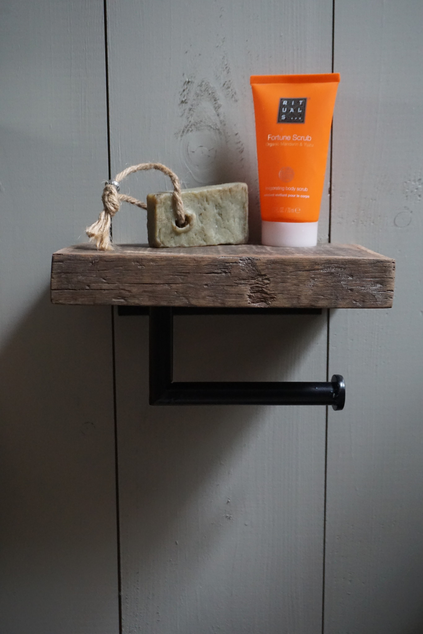 Rene Houtman Toiletrolhouder Enkel - Oud Hout Unique Plank