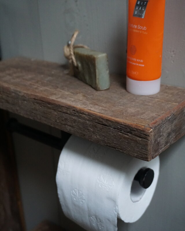 Rene Houtman Toiletrolhouder Dubbel - Oud Hout Unique Plank