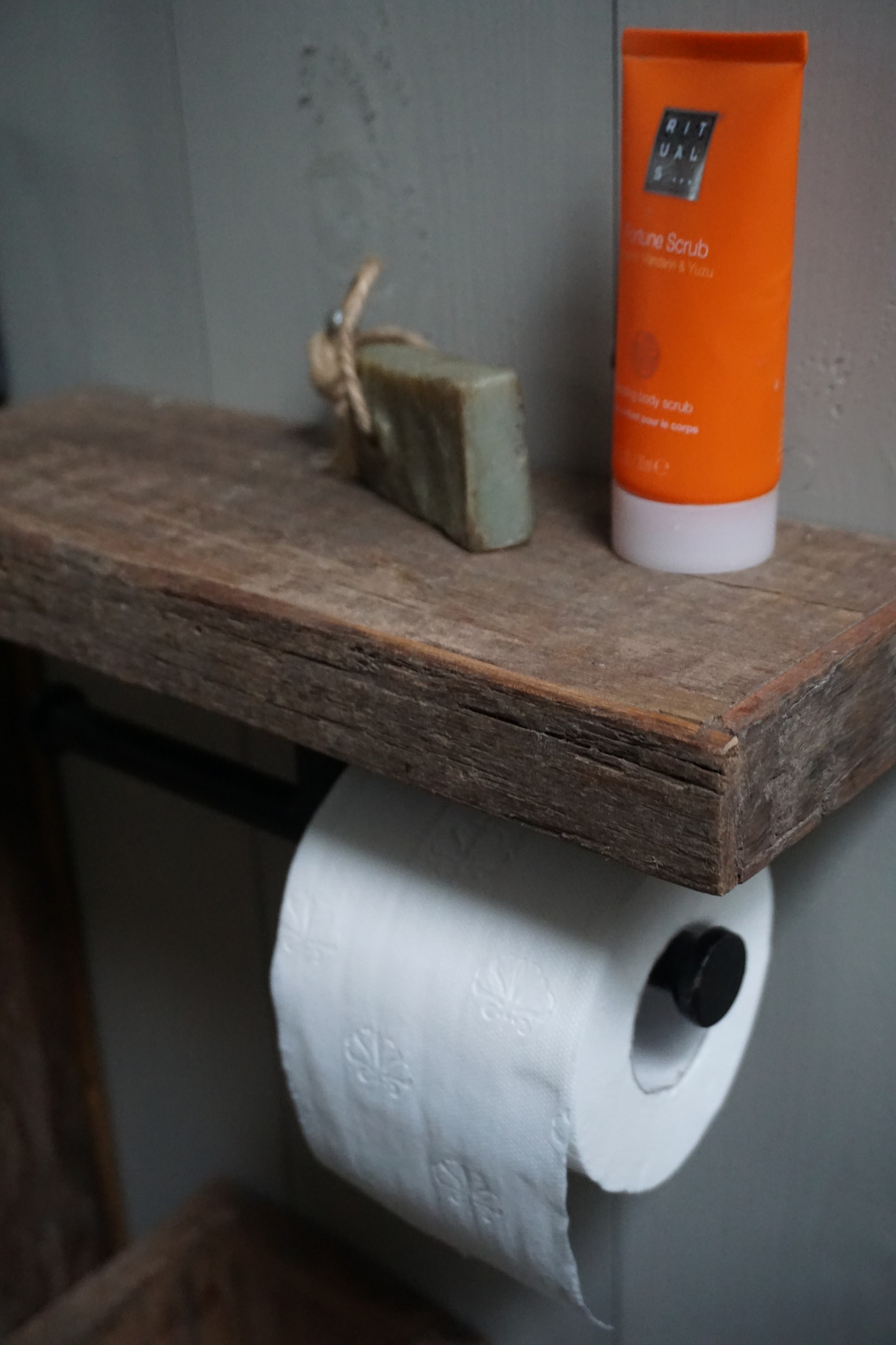 Rene Houtman Toiletrolhouder Dubbel - Oud Hout Unique Plank
