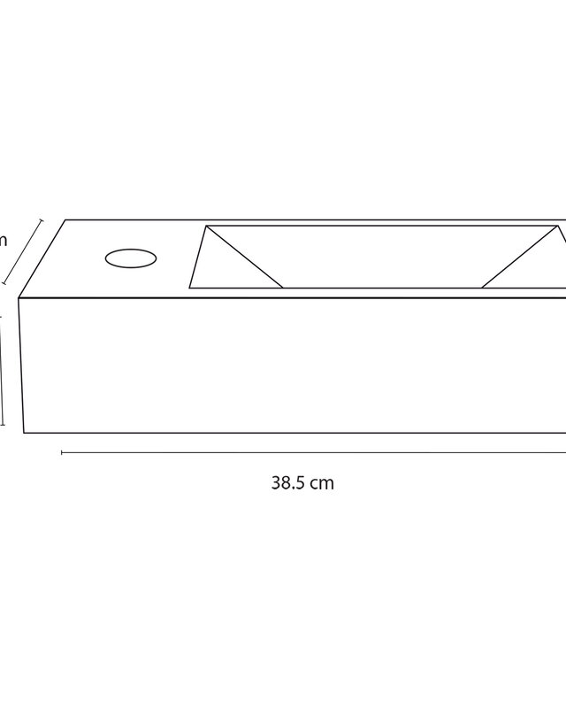 Differnz Differnz Ravo Fontein | Links | Wit | L38,5 x B18,5 x H9 cm