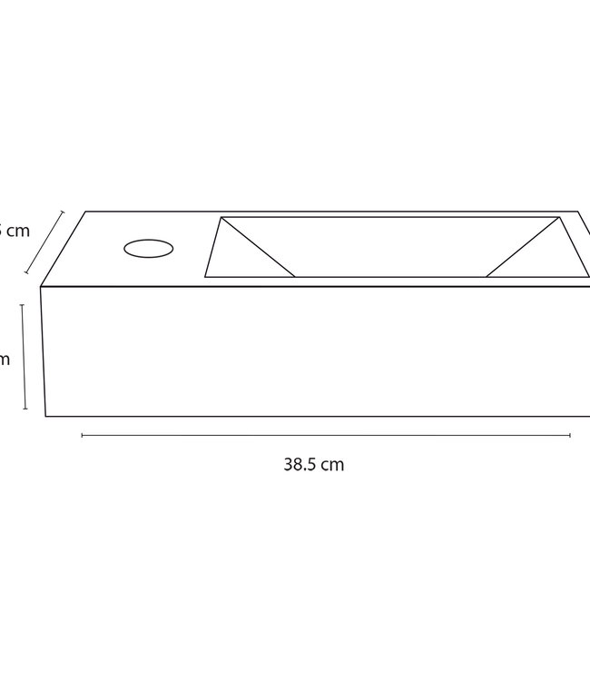 Differnz Differnz Ravo Fontein | Links | Wit | L38,5 x B18,5 x H9 cm