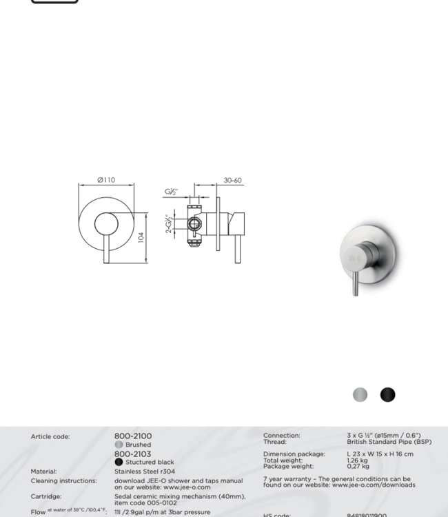 JEE-O Slimline Wand Mengkraan 01 | Meerdere kleuren