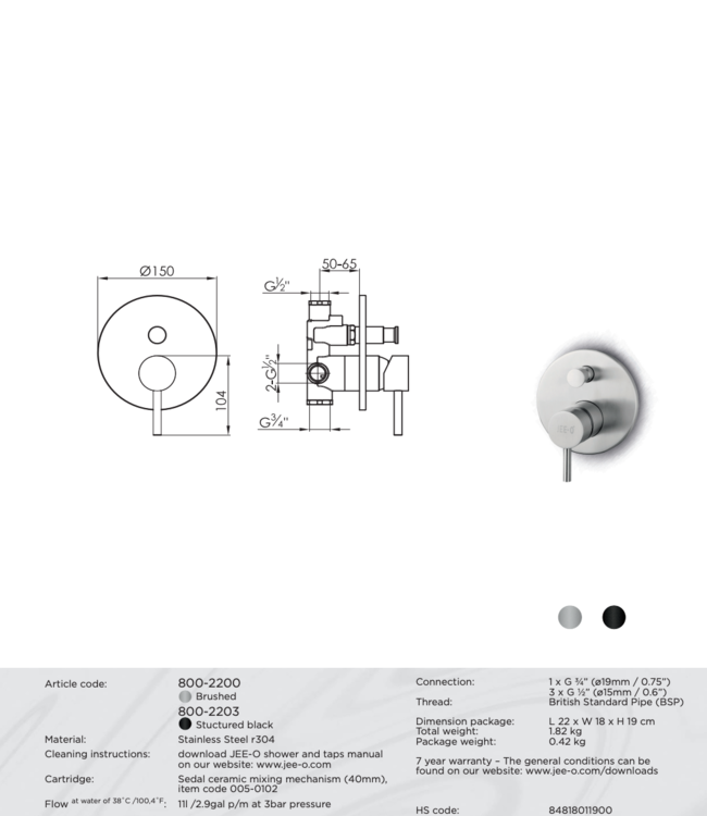 JEE-O Slimline Wand Mengkraan 02 | Meerdere kleuren