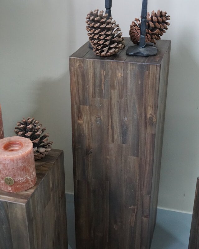 Rene Houtman Bloemenzuil/Pilaar Hout H75xB26xD26 cm