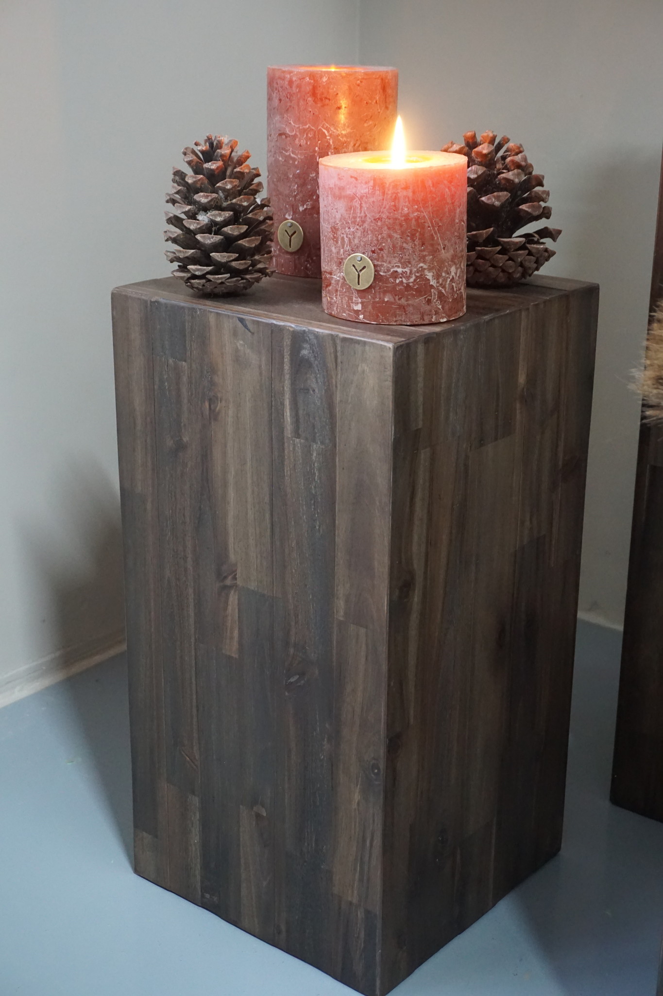 Rene Houtman Bloemenzuil/Pilaar Hout H50xB26xD26 cm