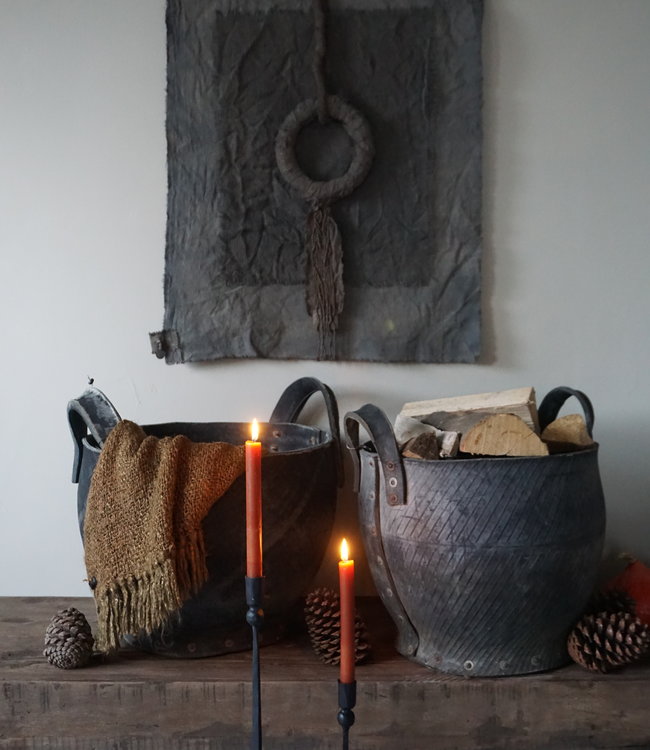 Rene Houtman Mand Rubber - Autoband Grijs/Zwart - H37xD40 cm