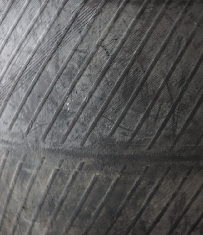 Rene Houtman Mand Rubber - Autoband Grijs/Zwart - H37xD40 cm