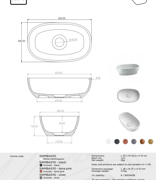 JEE-O Amsterdam Waskom - Klein - L32,5 x L20 x H10 cm