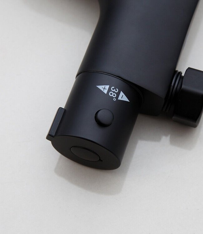 Rene Houtman Thermostatische Badkraan met Handdouche | met 3 Standen | Zwart