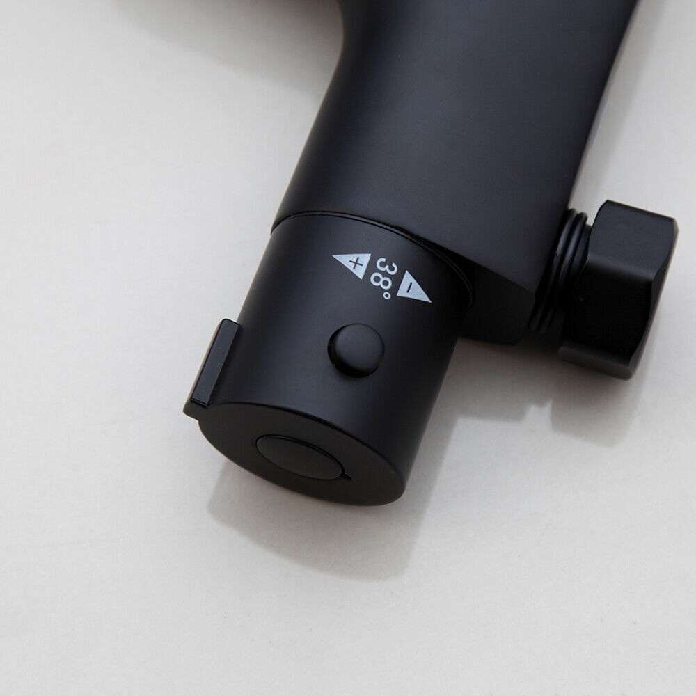 Rene Houtman Thermostatische Badkraan met Handdouche | met 3 Standen | Zwart