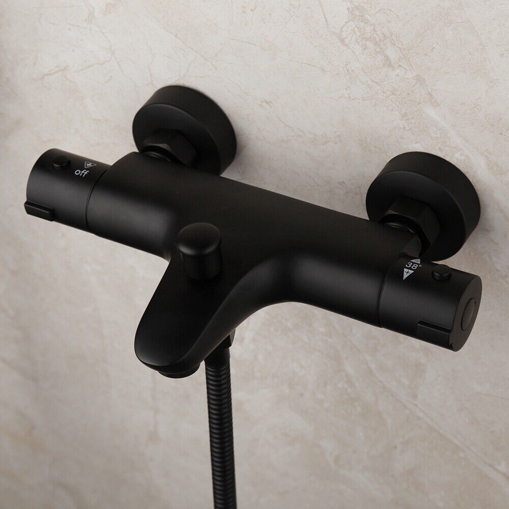 Rene Houtman Thermostatische Badkraan met Handdouche | met 3 Standen | Zwart