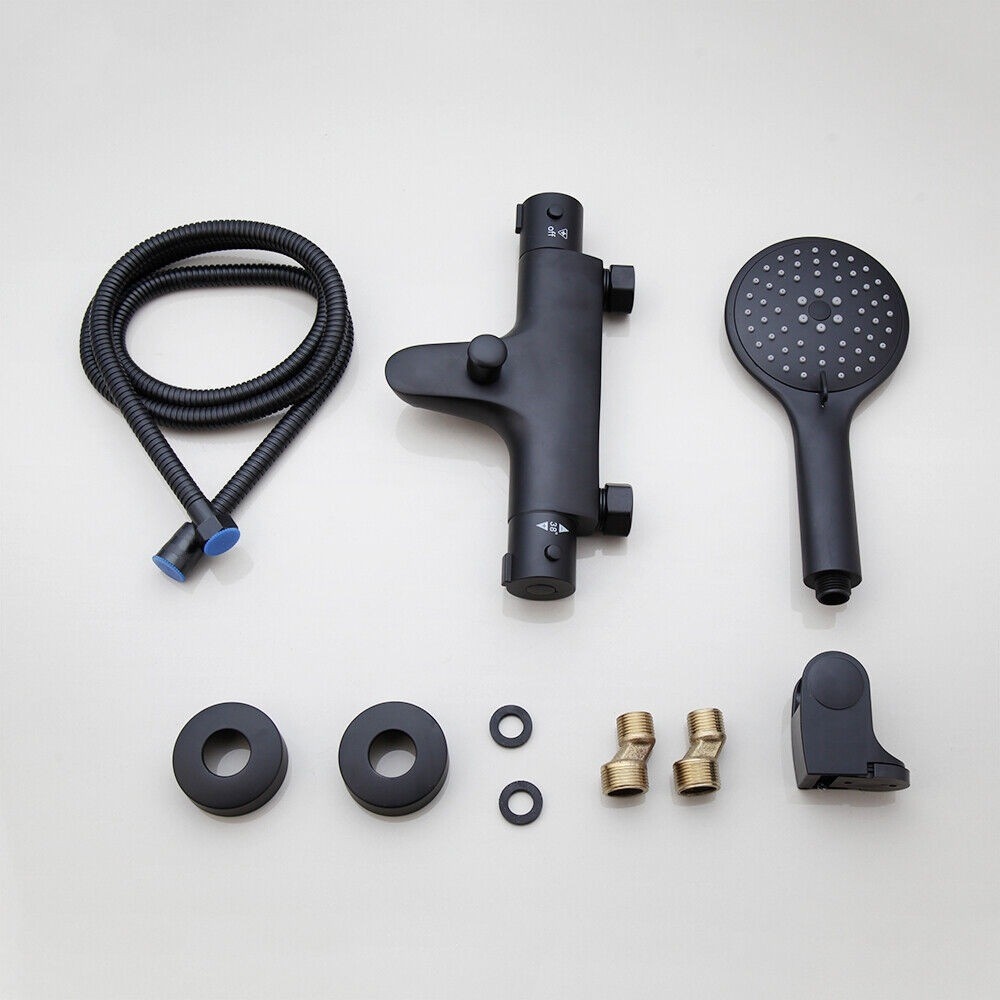 Rene Houtman Thermostatische Badkraan met Handdouche | met 3 Standen | Zwart