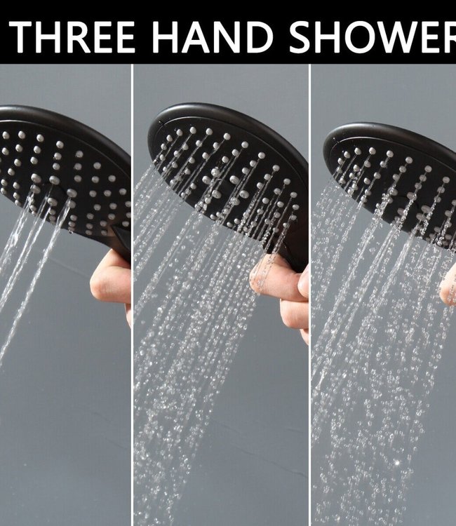 Rene Houtman Thermostatische Badkraan met Glijstang en Handdouche | Zwart