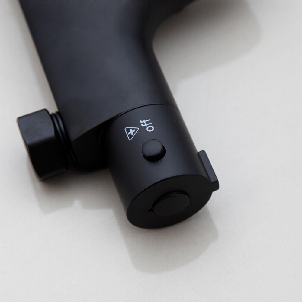 Rene Houtman Thermostatische Badkraan met Glijstang en Handdouche | Zwart