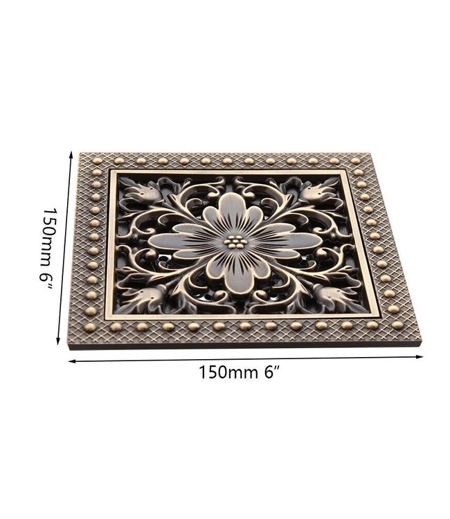 Rene Houtman Bronskleurige Doucheput met Bloem Motief