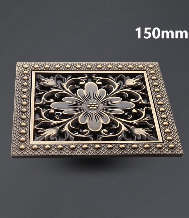 Rene Houtman Bronskleurige Doucheput met Bloem Motief