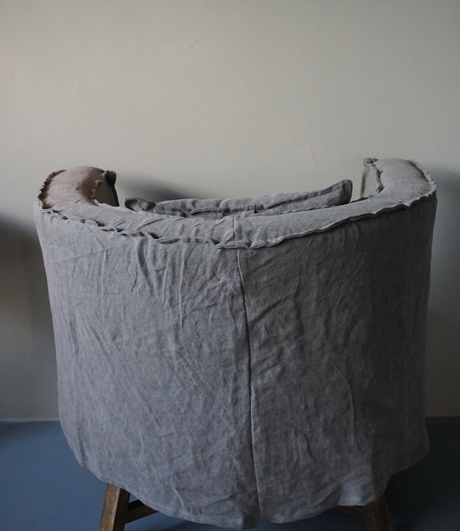 Aura Peeperkorn Fauteuil Dirk + Kussen Taupe Aura Peeperkorn