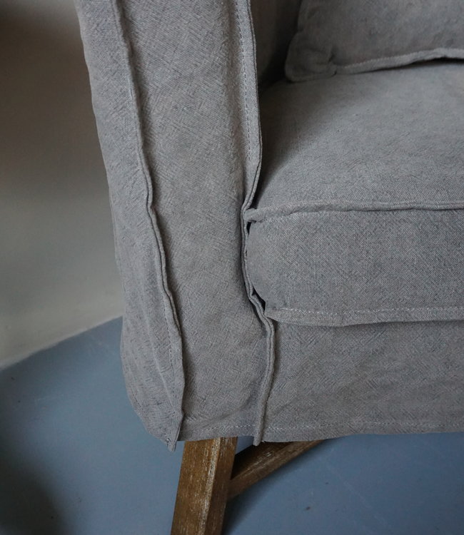 Aura Peeperkorn Fauteuil Dirk + Kussen Taupe Aura Peeperkorn