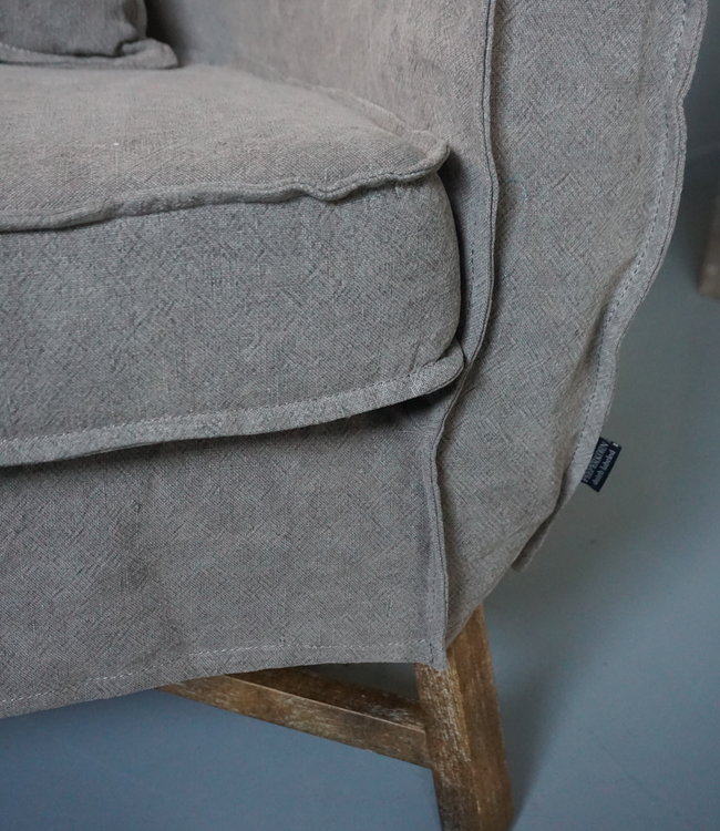 Aura Peeperkorn Fauteuil Dirk + Kussen Taupe Aura Peeperkorn