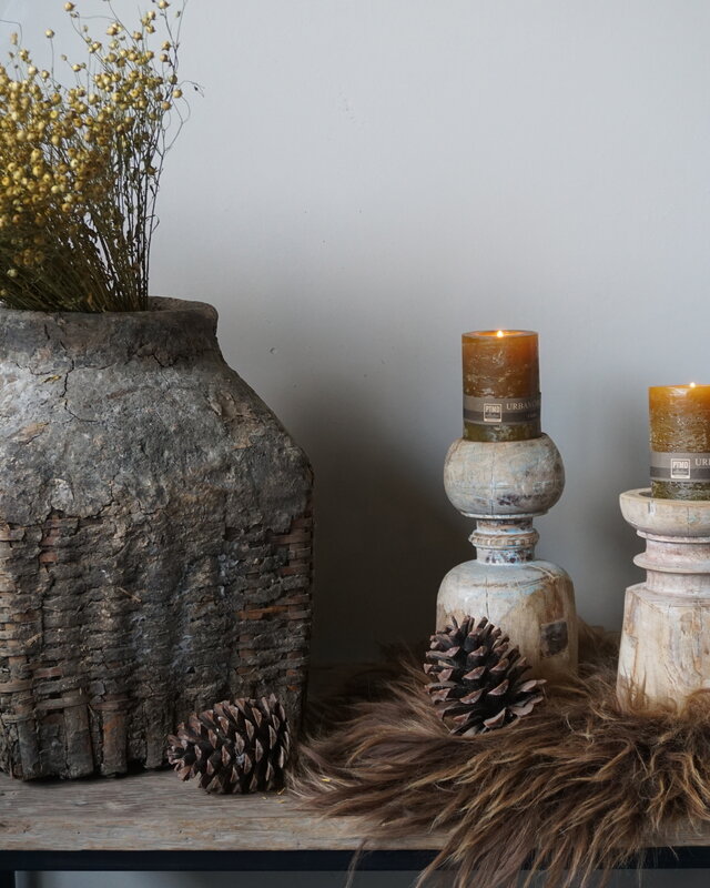 Aura Peeperkorn Kaarshouder Oud Hout - M & L -