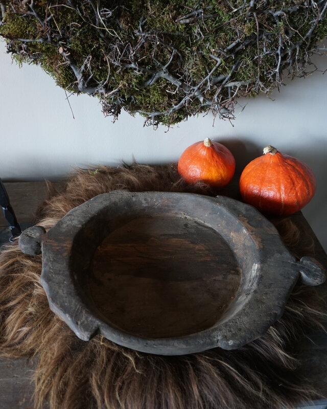Aura Peeperkorn Decoratieve Oud Houten Schaal L51xD30xH8 cm