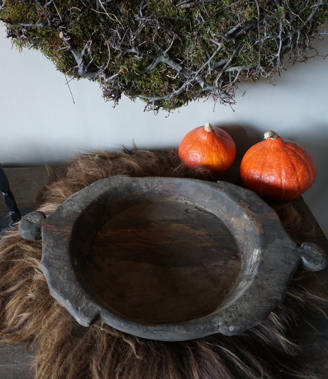 Aura Peeperkorn Decoratieve Oud Houten Schaal L51xD30xH8 cm