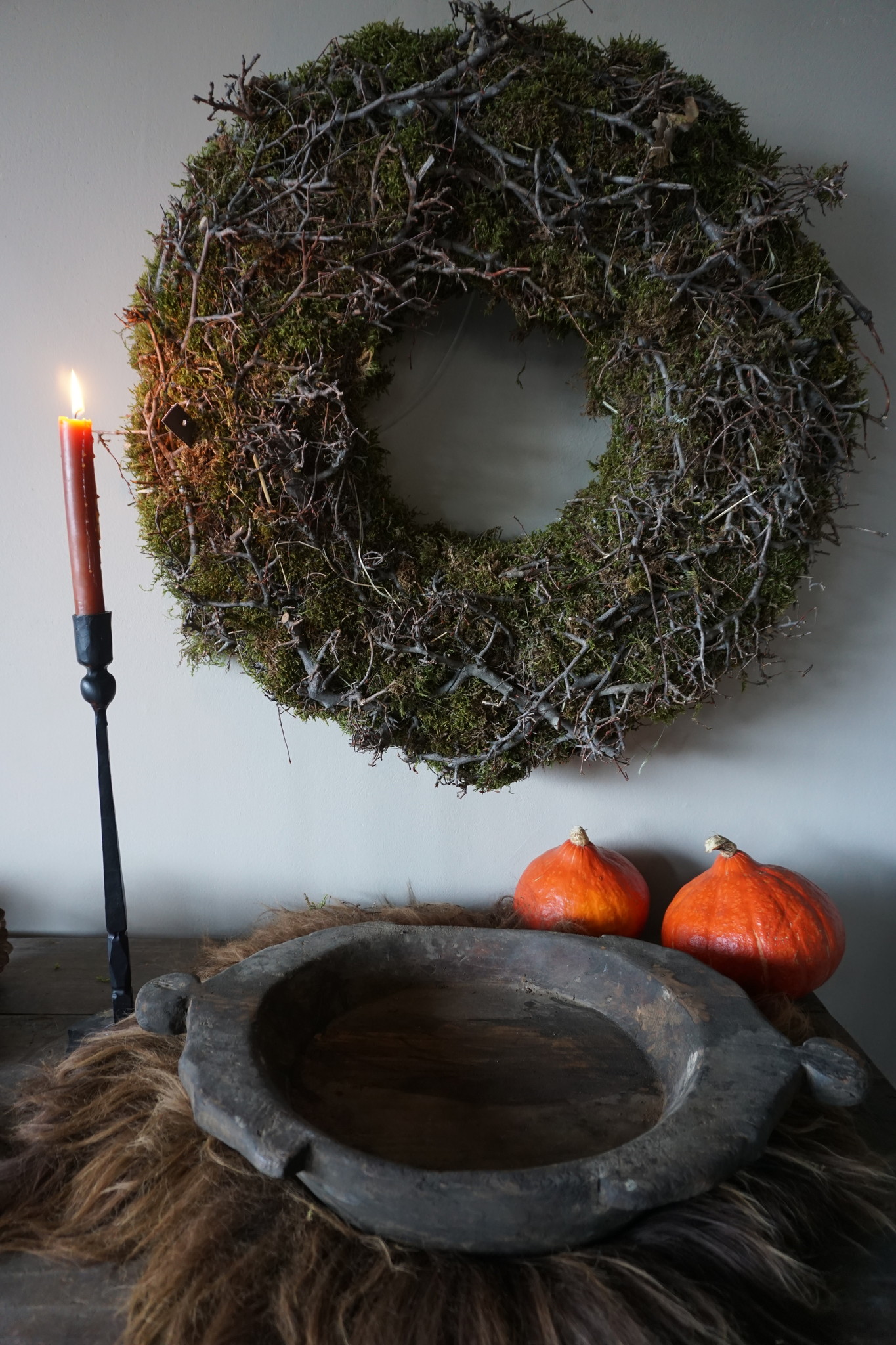 Aura Peeperkorn Decoratieve Oud Houten Schaal L51xD30xH8 cm